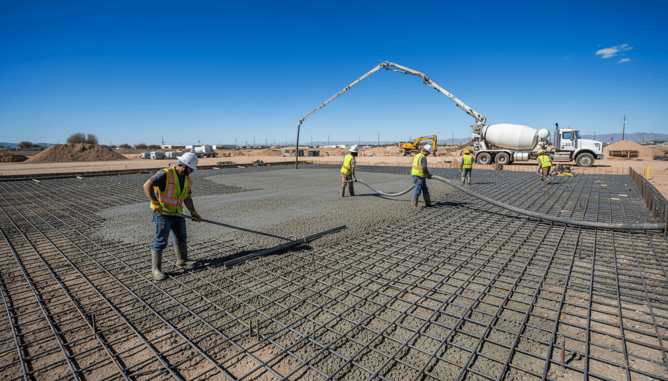 Commercial concrete foundation construction in Phoenix
