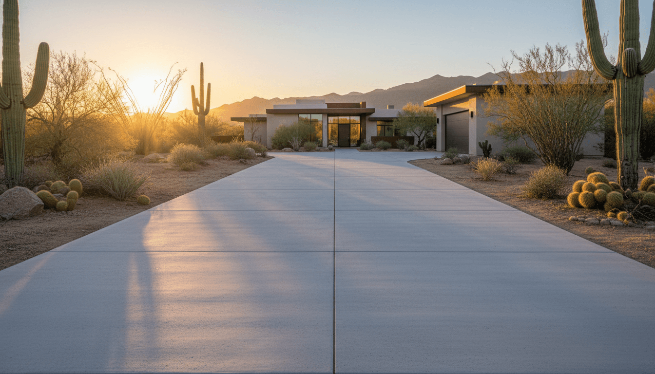Professional concrete driveway installation in Phoenix Arizona